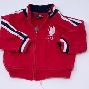 U.S. Polo Assn. Baby Zipped Sweatshirt Top - Red - Size 18M